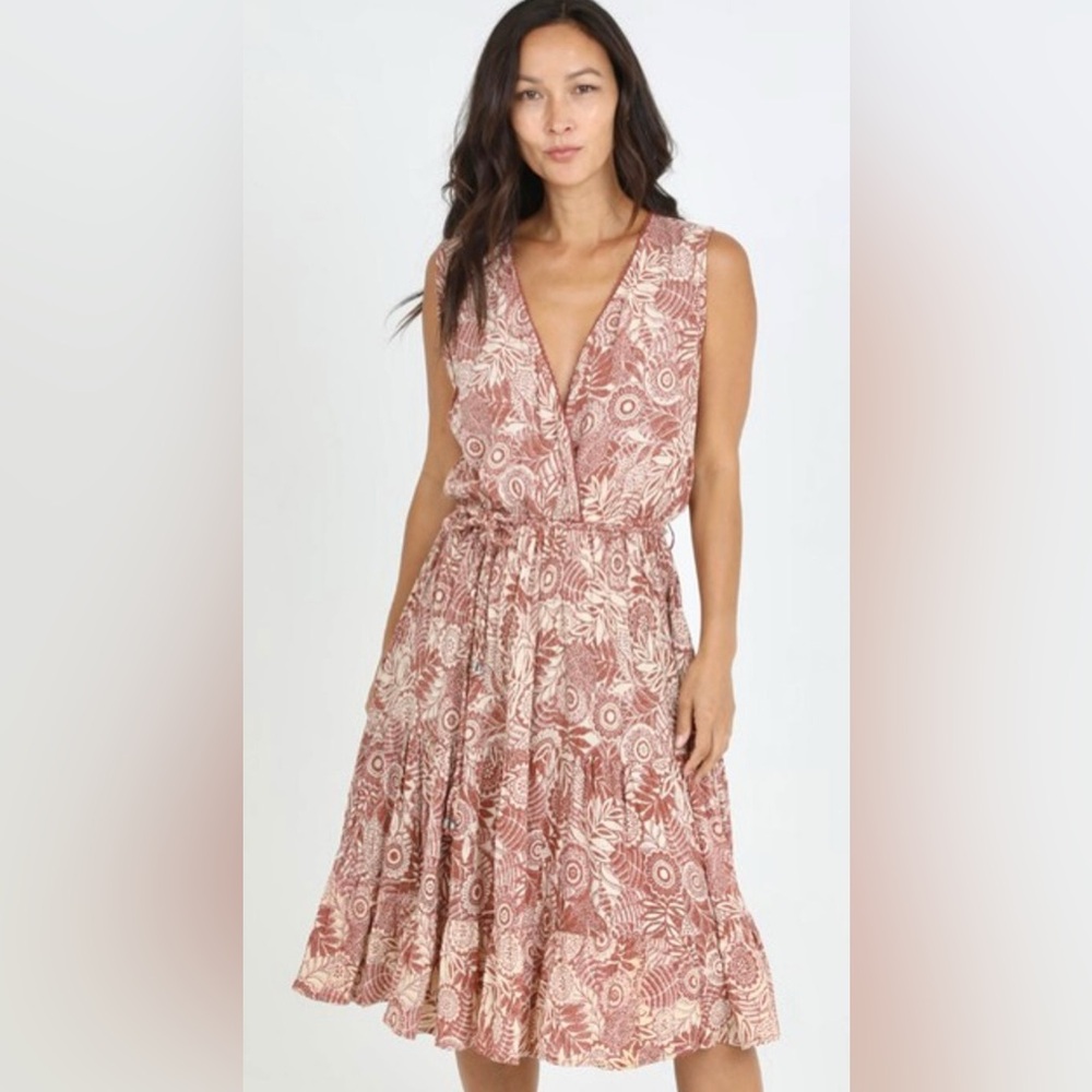 Alenika Ginger Floral Print Bias Cut Dress